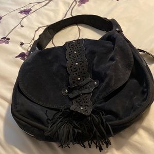 Blue Suede Boho Purse